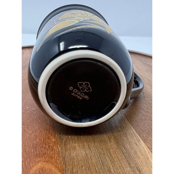 Set of two Black Ceramic Mug Gold Seashell Starfish Nautical Beach Theme - Picture 6 of 6